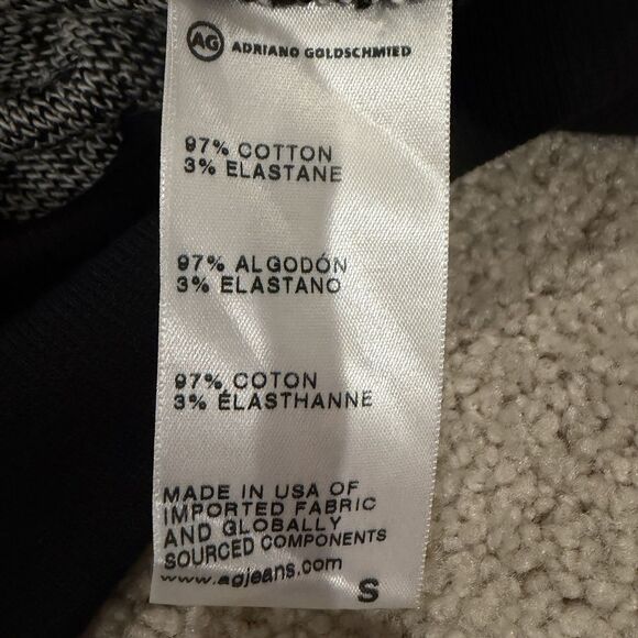 NWOT ADRIANO GOLDSCHMIED Womens Crewneck Sweatshirt Sweater Black White Small - Picture 8 of 8